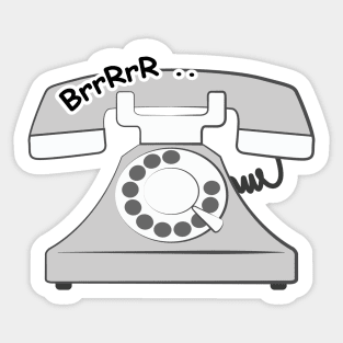 Old Telephone - Vector Illustration Sticker